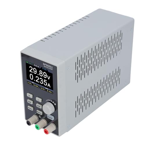 DC Power Supply 60V, Programmable Low Noise Fanless 5A 1CH 2.8in LCD USB with Overvoltage and Overcurrent Curve Monitoring for Bench (US Plug)