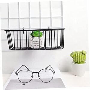 Unomor 2 Sets Shelf Black Storage Baskets Garage Storage Organizer Pegboard Shelves Hanging Wall Basket Wire Wall Shelves Desk Pegboard Storage Baskets for Shelves Wire Tray Wrought Iron