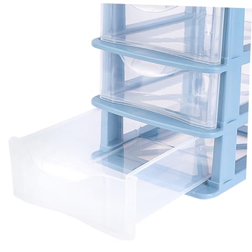 OHPHCALL 1pc Box Shelf Storage Box Makeup Drawer Organizer Kitchen Office Storage Cabinet Organizer Drawer Storage Clear Shelves Units De Clothes Dresser Makeup Storage Case Plastic Pp Blue