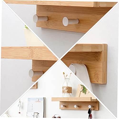 ORFOFE 1set Hook Shelf Shelf Wall Hanging Baskets for Storage Door Storage Basket Plant Wall Hanger Creative Floating Holder Tray Decor Wall Mounted Clothing Rack Plant Hooks Khaki