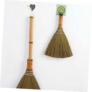 TOYANDONA 2pcs Household Dust Broom Household Brooms Whisk Brooms Small Home Broom Cleaning Broom Handmade Broom Tools Dustpan Whisk Broom Straw Whisk Broom Brush Durable Broom House Broom