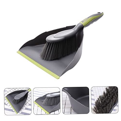 COLLBATH 1 Set Broom Cleaning Brush Kid Broom Computer Keyboard Shovel Dustpan with Handle Car Tabletop Dustpan Table Cleaning Brush Table Crumb Brush Crumb Cleaner Desktop Whisk Pp Green