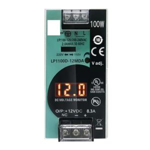 100w 220v to 12v/24v dc stabilized power supply, digital display industrial rail type switch power supply(lp1100d-12mda)