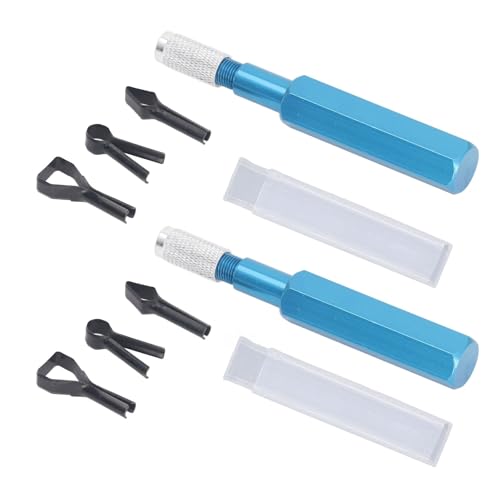 2 Set Floor Skiving Knife with Aluminum Alloy Handle PVC Plastic Skiving Knife 4Pcs HSS Blades PVC Flooring Corners Trimming Tool