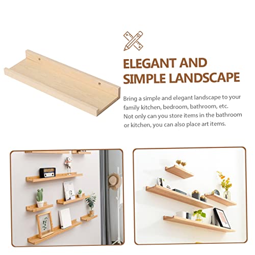 HOMOCONO Wooden Shelf Wall Mounted Shelf Wall Mount Shelves Multi-Function Floating Shelf Decorative Shelves Wall Hanging Shelf Farmhouse Floating Shelf Ledge Display Shelf Wall Stand Khaki