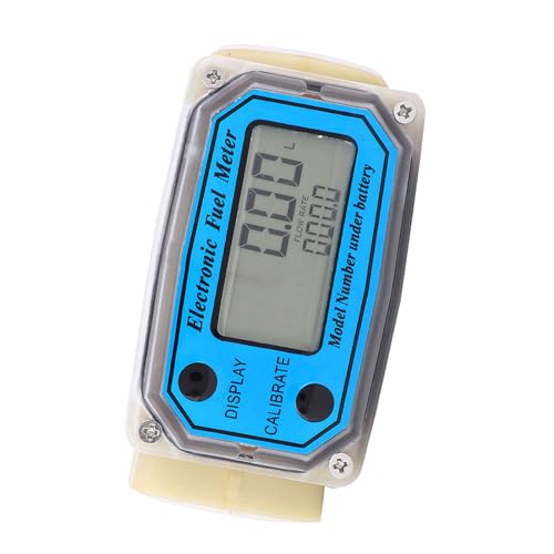 Baxnore 10‑90L / min 1in BSPT Flowmeter, Mini Digital Worm Wheel Flowmeter, Kerosene Fuel Flowing Meter, Digital Fuel Meter for Measure Kerosene Gasoline