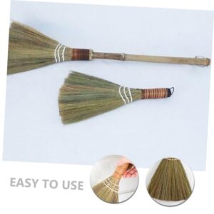 VILLFUL Straw Broom Cleaning Brush Cleaning Brooms Desktop Cleaning Broom Hand-Made Broom Hand Broom Household Brooms Manual Broom Household Dust Brush Broom for Office Table Desktop Broom