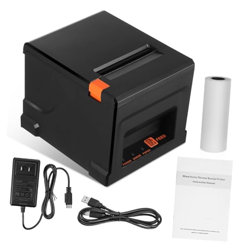 Gatuida Black Receipt Printer Abs Printer Thermal Printer Thermal Paper Printer