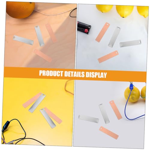 JOINPAYA 8 Pairs Fruit Battery Experiment Supplies Copper Zinc Strip Zinc DIY Fruit Battery Materials Electrode Strip for Electroplating