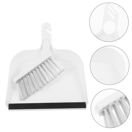 COOLHIYA 1 Set Mini Table Broom Whisk Broom Small Detail Brush Keyboard Dust Brush Broom and Dustpan Cleaning Broom Dustpan Keyboard Dust Remover Multi-Function Whisk Broom Plastic White