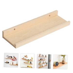 HOMOCONO Wooden Shelf Wall Mounted Shelf Wall Mount Shelves Multi-Function Floating Shelf Decorative Shelves Wall Hanging Shelf Farmhouse Floating Shelf Ledge Display Shelf Wall Stand Khaki