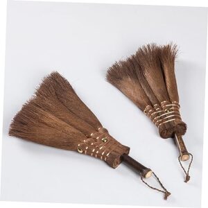 SOESFOUFU Household Cleaner Small Natural Whisk Broom Mini Whisk Sweeping Whisk Hand Broom Small Whisk Broom Household Brooms Mini Broom Mini Straw Broom Desktop Cleaning Tools Wooden