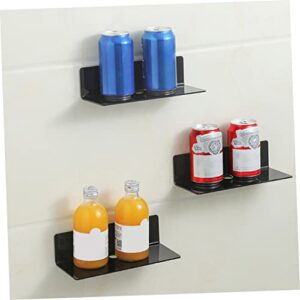 OKUMEYR 4pcs L-shaped Storage Rack Astetic Room Decor Adhesive Shelf Stick on Shelf Apothecary Jars with Lids Wall Floating Shelves Wall Hanging Decor Goblincore Room Decor Black