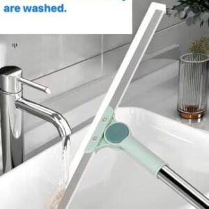 Retractable Silicone Floor Scraper, Home Bathroom Toilet Sweeping Wiper Artifact, Household Sweep, No Sticky Hair Broom (52CM)