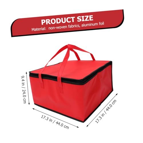 KICHOUSE 2 Pcs Insulation Bags Fresh Preservation Bag Livreur Insulated Pizza Bag Seafood Preservation Bag Thermal Food Cooler Bag Cold Bag Tote Bags Hot Food Non-woven Fabric Red