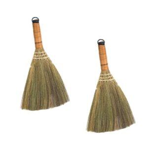 toyandona 2pcs household dust broom household brooms whisk brooms small home broom cleaning broom handmade broom tools dustpan whisk broom straw whisk broom brush durable broom house broom