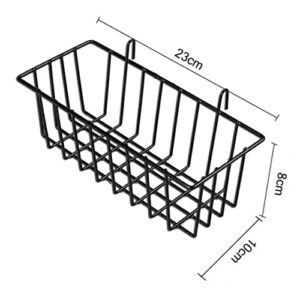 Unomor 2 Sets Shelf Black Storage Baskets Garage Storage Organizer Pegboard Shelves Hanging Wall Basket Wire Wall Shelves Desk Pegboard Storage Baskets for Shelves Wire Tray Wrought Iron