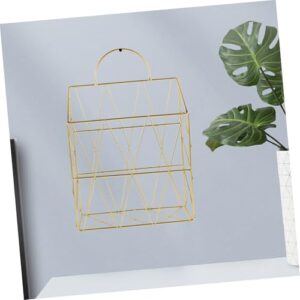 HOLIDYOYO Hanging Shelf Magazine Racks Desk Storage Shelf Wall File Organizer Hanging Magazine Mounted Mail Holder Storage Document Organizer Modern Magazine Rack Yellow