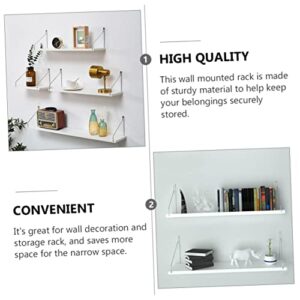 HOLIDYOYO 3pcs Shelf DIY Floating Wall Storage Mounted Shelves for Storage Hanging Holder Hanging Wall Plants Bookshelves Wall Mounted Home Decor Wall Mount Shelves Storage Rack Board White