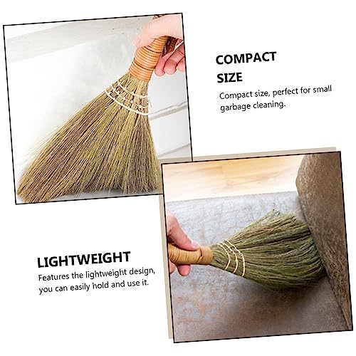 TOYANDONA 2pcs Household Dust Broom Household Brooms Whisk Brooms Small Home Broom Cleaning Broom Handmade Broom Tools Dustpan Whisk Broom Straw Whisk Broom Brush Durable Broom House Broom