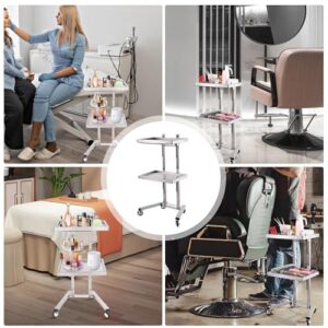 Folding Tray Trolley | Stainless Steel Rolling Cart - Modern Simple Pallet Design Utility Cart on Wheels for Living Room, Bathroom, Kitchen, Bedroom