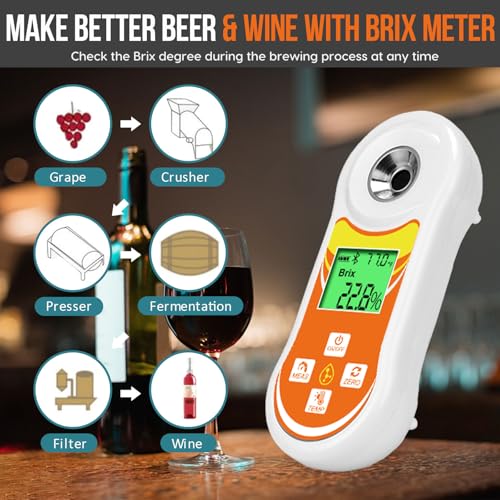 YINMIK Brix Refractometer & pH Meter with pH Calibration Solution