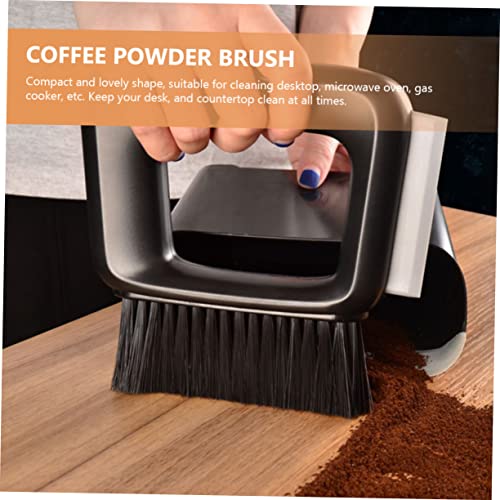 Yardenfun 1 Set Desktop Cleaning Broom Coffee Bean Coffee Concentrate Desktop Drawer Coffee Powder Cleaning Brush para Limpiar Drawers for Office Mini Desktop Broom Toy Black Plastic