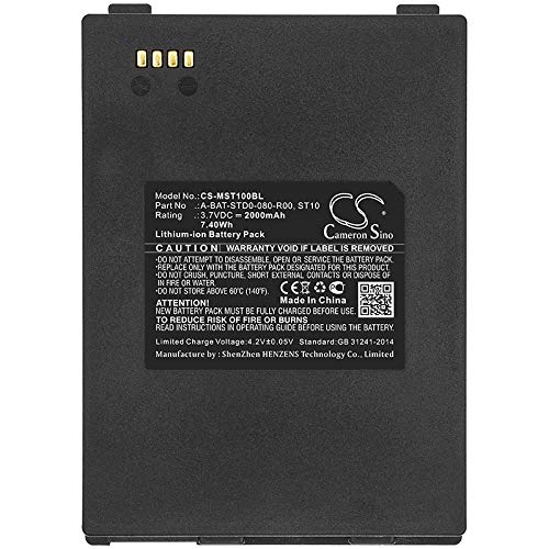 CS Replacement Battery for M3 Mobile Smart, ST10 A-BAT-STD0-080-R00, B056H013-0001, ST10, ST10-BATT-S22 2000mAh / 7.40Wh Barcode Scanner