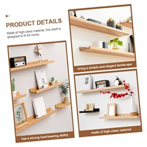 HOMOCONO Wooden Shelf Wall Mounted Shelf Wall Mount Shelves Multi-Function Floating Shelf Decorative Shelves Wall Hanging Shelf Farmhouse Floating Shelf Ledge Display Shelf Wall Stand Khaki