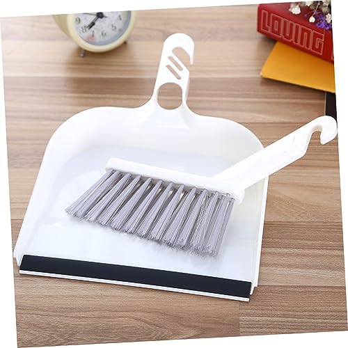 2 Sets Cleaning Brush Home Cleaning Accessory Kitchen Mini Pan Table Cleaning Tool Mini Hand Broom Shovel Brush Combination Mini Dustpan Household Cleaning Supplies Plastic White Healeved