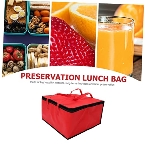 KICHOUSE 2 Pcs Insulation Bags Fresh Preservation Bag Livreur Insulated Pizza Bag Seafood Preservation Bag Thermal Food Cooler Bag Cold Bag Tote Bags Hot Food Non-woven Fabric Red