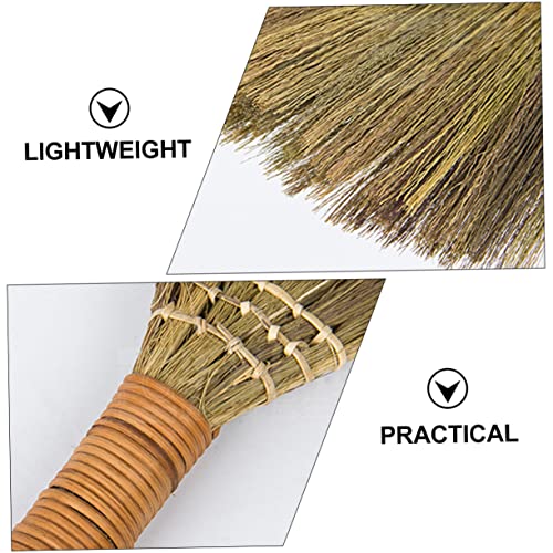 TOYANDONA 2pcs Household Dust Broom Household Brooms Whisk Brooms Small Home Broom Cleaning Broom Handmade Broom Tools Dustpan Whisk Broom Straw Whisk Broom Brush Durable Broom House Broom