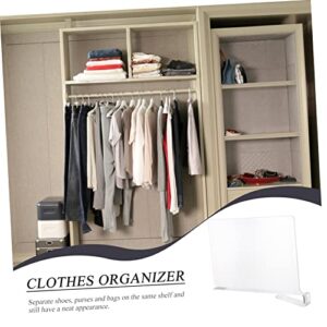 HOMOCONO 2pcs Wardrobe Partition Drawer Separators Closet Shelf Divider Adjustable Drawer Organizer Drawer Dividers for Clothing Clear Clothes Separator Shelf Separator Transparent Acrylic