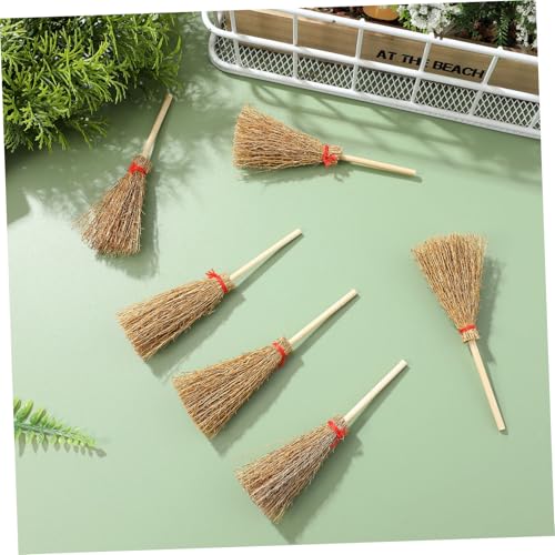 OHPHCALL 10pcs Halloween Broom Toys Mini Halloween Broomstick Mini Brooms for Crafts Rope Cauldrons Halloween Witch Broom Halloween Ghost Decoration Small Broom Hanging Ornament Toys for