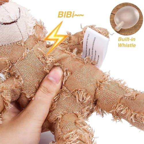 Shirem Robust Bear, Benebones for Dogs, Robust Plush Indestructible Dog Toy, Indestructible Robust Bear Dog Toy, Plush Bear Dog Chew Toy, Bite Buddy Chew Toy for Dogs Indestructible(Light brown)