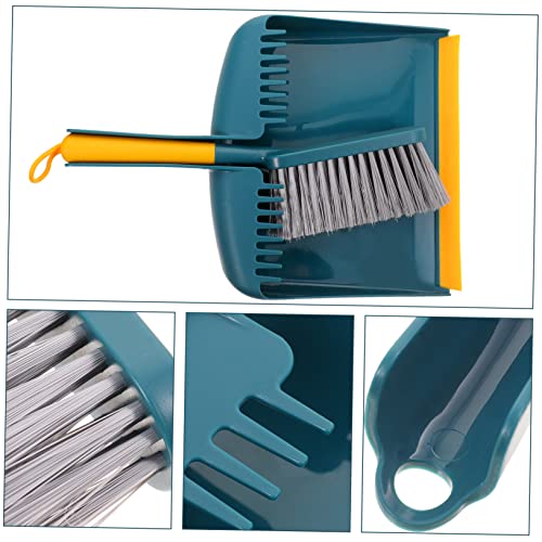 HOMOCONO 1 Set Kitchen Broom Animal Waste Broom Household Cleaning Brushes Small Broom Fireplace Broom Dustpan Countertop Broom Brush Combination Short Handle Broom Cleaning Broom Green Pp