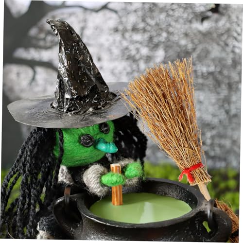 HOMOCONO 10pcs Halloween Broom Toys Baubles Natural Grass Broom Witch Broom Alien Mini Brooms for Crafts Witches Broom Halloween Ghost Decoration Halloween Hanging Embellishment Broom