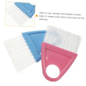 Hoement 2 Sets Small Broom Household Cleaning Brush Table Broom Dustpan Computer Cleaning Brush Cleaning Tool Desktop Cleaning Supplies Mini Brush Pet Broom Pet Hair Broom Plastic