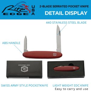 Rite Edge Outdoor Pocket Knife Set – Premium 4.25" Folding Knife & 3.25" 2-Blade Trapper EDC Knife