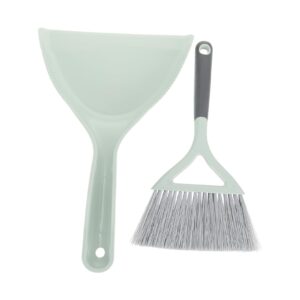 1 set broom dustpan keyboard cleaning brush table cleaning tool small dust pans desktop cleaning broom kitchen desktop dustpan home cleaning accessory cleaning kit plastic green soesfoufu