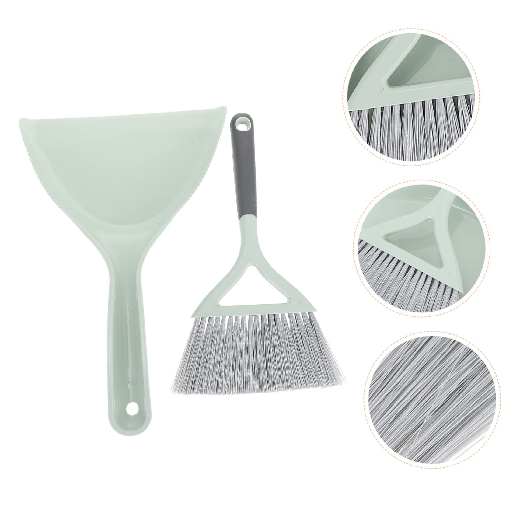 1 Set Broom Dustpan Keyboard Cleaning Brush Table Cleaning Tool Small Dust Pans Desktop Cleaning Broom Kitchen Desktop Dustpan Home Cleaning Accessory Cleaning Kit Plastic Green SOESFOUFU