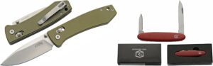 rite edge outdoor pocket knife set – premium 4.25" folding knife & 3.25" 2-blade trapper edc knife