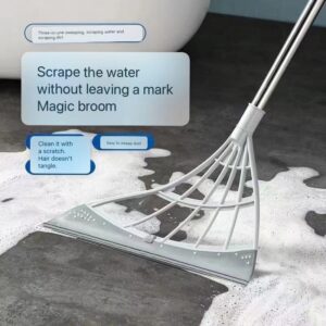 3 PCS Magic Broom Silicone Broom airbroomPP Sweeping Broom can be Hung, Bathroom Scraping Artifact Does not Leave Water, Hair, Liquid Sweep Clean, Hairless Broom Does not Leave Traces