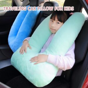 Oaraup Traveling Car Pillow, Traveling Car Pillow for Kids, Head and Body Support U Shaped Pillow for Travel, Travel Car Pillow for Long-Distance Travel of Adults and Children(Gray)