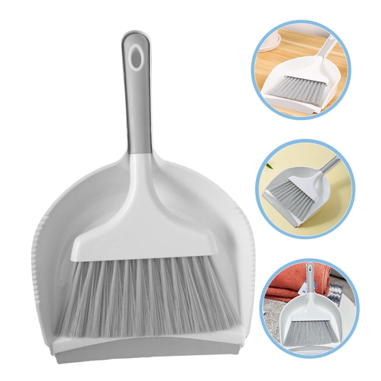 OHPHCALL 1 Set Hand Broom with Dustpan Desktop Broom Kit Mini Small Brush and Dustpan Car Interior Cleaning Brush Whisk Little Dustpan Broom Keyboard Cleaner Desktop Dust Brush Vent Pp Grey