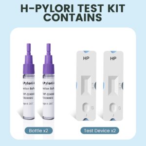 EASYIN H Pylori Test Kit: 2 PCS Fast & Highly Accurate & Easy to Use & Read Helicobacter Pylori Test at Home Results in 10-15 Minutes - H-Pylori Test Kit 2 Test