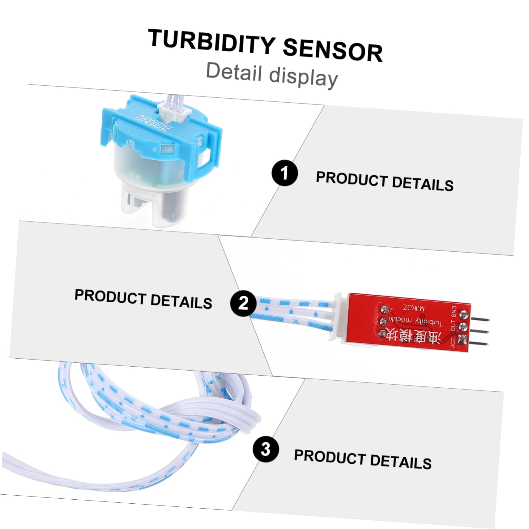 MUSISALY Module 3.3-5v Detection Water Turbidity Test Lab Turbidity Meters Turbidity Experiment Water Sensor Turbidity 3.3-5v Turbidity Sensor Turbidity Sensor Detection Plastic Blue