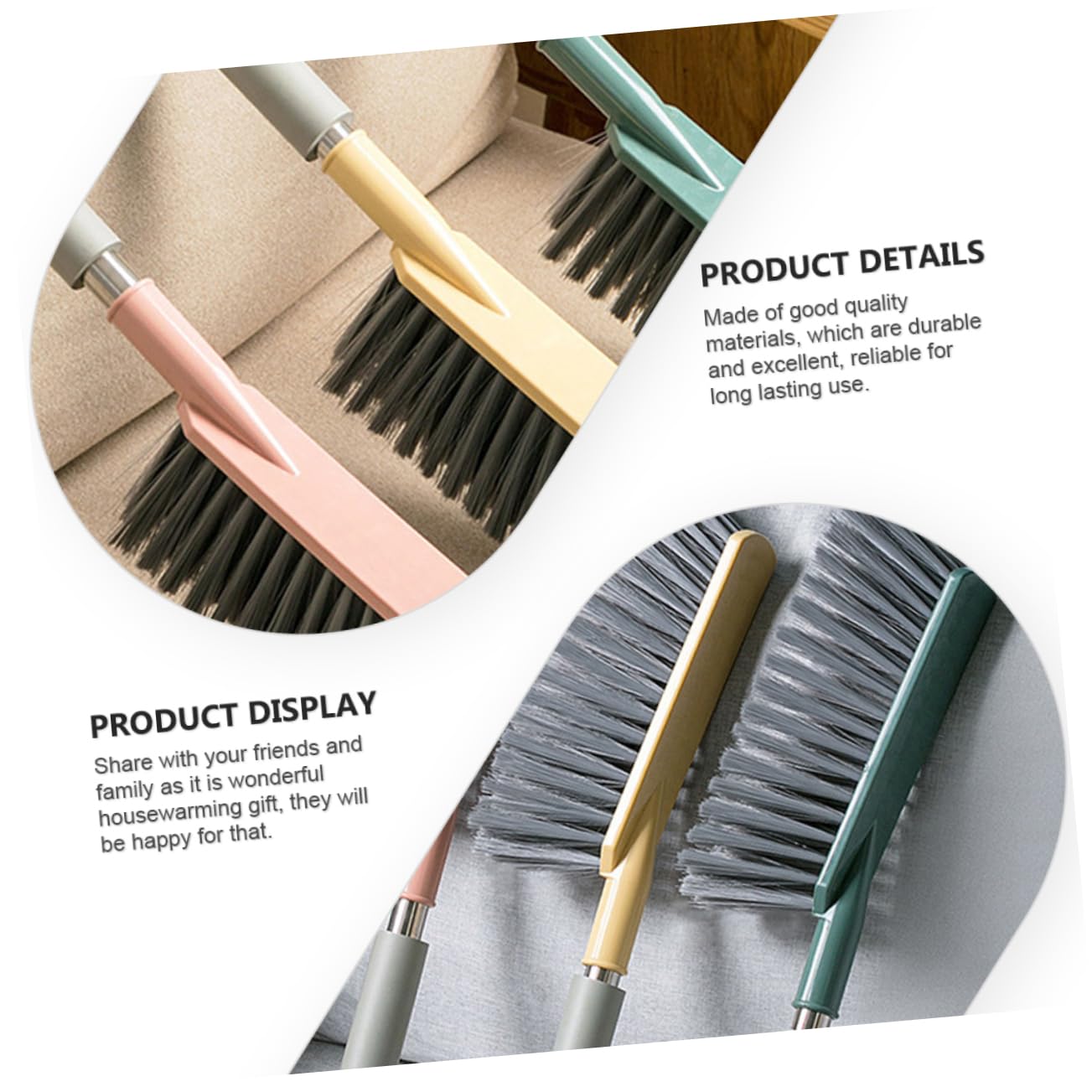 3pcs Sweeping Brush Handheld Bed Broom Cleaning Dust Removing Brush Furniture Dusting Bristles Handheld Broom Carpet Brush Handheld Bed Brush Dusting Clean Brush Stainless Steel COOLHIYA