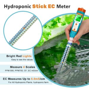 YINMIK Truncheon EC PPM Nutrient Meter for Hydroponic with 1413 μS/cm Calibration Solution 4 Bottles 50mL