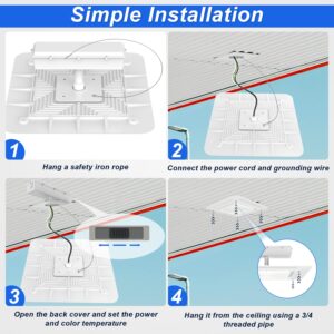 240W LED Gas Station Canopy Light, 43200LM 5700K Surface Mount LED Carport Ceiling Light (1000W HID/HPS Equivalent) Commercial Canopy Lighting for Gas Station, Garage, IP65 100-277V DLC UL Listed